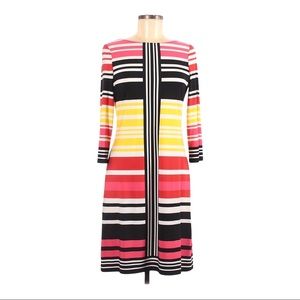 LONDON TIMES midi dress, striped, 3/4 sleeves, 6